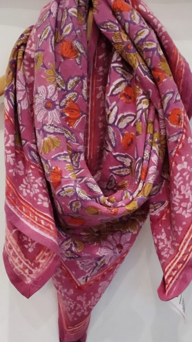 FOULARD BONHEUR FUSHIA