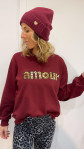 SWEAT AMOUR BORDEAUX