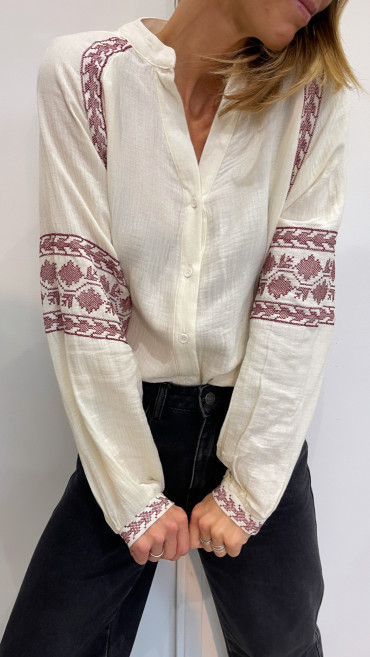 BLOUSE BOHÈME BORDEAUX