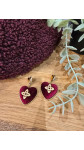 BOUCLE D'OREILLE COEUR VELOURS BDX